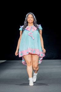 Mint/pink heart cascade nightie dress - Lovely Dreamhouse - Made to order