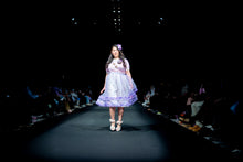 Load image into Gallery viewer, SALE Iridescent lavender hearts swish midi skirt - Lovely Dreamhouse sample size L