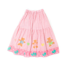 Load image into Gallery viewer, SALE Teddy bears and stripes ruffle maxi skirt - Lovely Dreamhouse sample - size small/medium