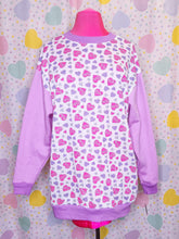 Load image into Gallery viewer, SALE 90&#39;s doll heart colorblocked sweatshirt, spank fairy kei size XL