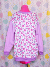 Load image into Gallery viewer, SALE 90&#39;s doll heart colorblocked sweatshirt, spank fairy kei size XL