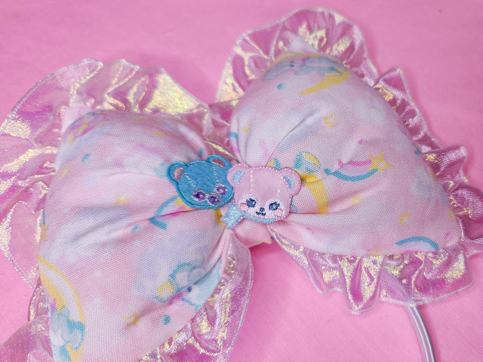 Retro pastel bear sweet lolita fairy kei puffy bow headband