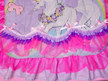 Load image into Gallery viewer, Lavender rainbow unicorn quilted tote bag