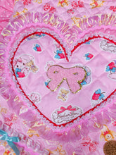 Load image into Gallery viewer, Pink teddy bear lovecore quilted ruffle tote bag