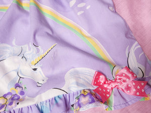 Lavender rainbow unicorn ruffle shorts, plus size 2X fairy spank kei