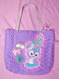 Purple heart quilted Stella Lou tote bag