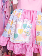 Load image into Gallery viewer, Pink grid patchwork retro fairy spank kei jumper skirt, size S