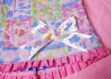 Load image into Gallery viewer, Retro 90's pastel patchwork quilted leg warmers, fairy spank kei teddy bear