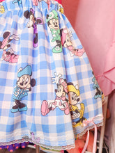 Load image into Gallery viewer, Minnie mouse blue gingham check upcycled plus size skirt 4X