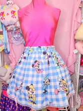 Load image into Gallery viewer, Minnie mouse blue gingham check upcycled plus size skirt 4X