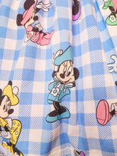Load image into Gallery viewer, Minnie mouse blue gingham check upcycled plus size skirt 4X