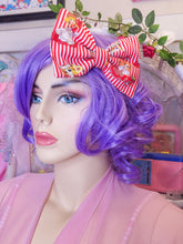 Load image into Gallery viewer, Candy Candy striped hair bow, retro shoujo Showa era