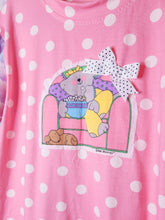 Load image into Gallery viewer, Pink polka dot pastel rainbow t-shirt dress, size S/M