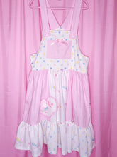 Load image into Gallery viewer, Ballet slipper polka dot jumper skirt, pastel heart fairy spank kei size Large
