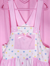 Load image into Gallery viewer, Ballet slipper polka dot jumper skirt, pastel heart fairy spank kei size Large