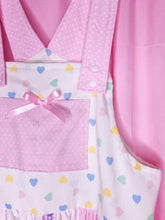 Load image into Gallery viewer, Ballet slipper polka dot jumper skirt, pastel heart fairy spank kei size Large