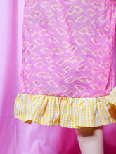 Load image into Gallery viewer, Pink Pop Tart capri ruffle pants, gingham fairy spank kei size Large
