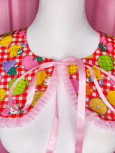 Load image into Gallery viewer, Red gingham detachable collar, 80s fruit retro showa sweet lolita