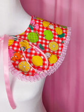 Load image into Gallery viewer, Red gingham detachable collar, 80s fruit retro showa sweet lolita