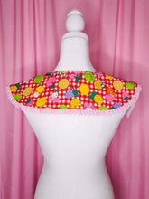 Load image into Gallery viewer, Red gingham detachable collar, 80s fruit retro showa sweet lolita
