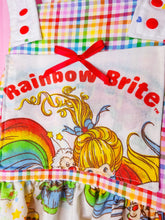 Load image into Gallery viewer, Rainbow Brite jumper skirt, 80's fairy spank kei heart gingham size Small