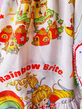 Load image into Gallery viewer, Rainbow Brite jumper skirt, 80's fairy spank kei heart gingham size Small