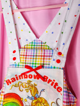 Load image into Gallery viewer, Rainbow Brite jumper skirt, 80's fairy spank kei heart gingham size Small