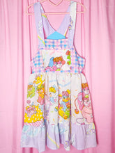 Load image into Gallery viewer, Popples jumper skirt, pastel unicorn houndstooth size Medium