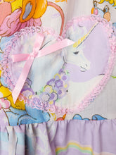 Load image into Gallery viewer, Popples jumper skirt, pastel unicorn houndstooth size Medium
