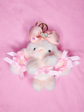 Load image into Gallery viewer, Hime gyaru bunny key chain trinket, sweet lolita bling bag charm