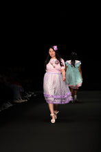 Load image into Gallery viewer, SALE Iridescent lavender hearts swish midi skirt - Lovely Dreamhouse sample size L