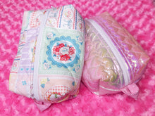 Load image into Gallery viewer, Iridescent heart quilted cosmetic bag, lovecore valentine's day zipper pouch