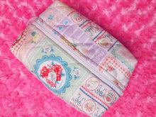 Load image into Gallery viewer, Retro showa patchwork quilted cosmetic bag, Swimmer zipper pouch