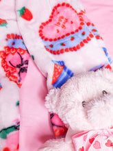 Load image into Gallery viewer, Pink/red heart cake lovecore scarf, Valentine's Day teddy bear