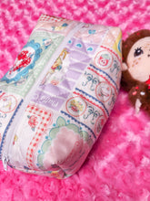 Load image into Gallery viewer, Retro showa patchwork quilted cosmetic bag, Swimmer zipper pouch