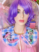 Load image into Gallery viewer, Minnie Mouse blue gingham detachable collar, fairy spank kei