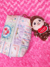 Load image into Gallery viewer, Retro showa patchwork quilted cosmetic bag, Swimmer zipper pouch