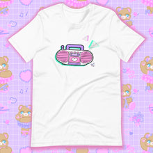 Load image into Gallery viewer, white t-shirt with barbie boombox