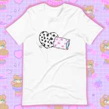 Load image into Gallery viewer, white t-shirt with dalmation pillows