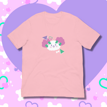Load image into Gallery viewer, Pink t-shirt featuring white dog artwork with pink ears