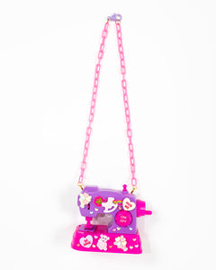 Hot pink/purple sewing machine necklace - Lovely Dreamhouse - Made to order
