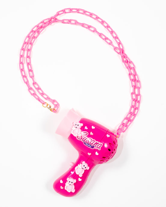 Pink blowdryer necklace - Lovely Dreamhouse - Made to order