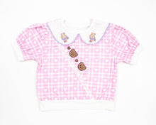 Load image into Gallery viewer, Gingham hearts bear cutsew blouse - Lovely Dreamhouse - Made to order