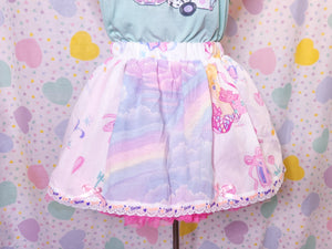 Barbie rainbow paneled Spank! Kei skirt, size S XL