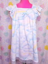 Load image into Gallery viewer, Pastel blue rainbow fairy kei nightie dress, size XL