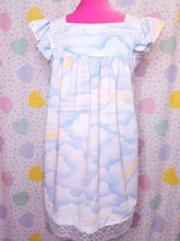 Load image into Gallery viewer, Pastel blue rainbow fairy kei nightie dress, size XL