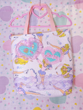 Load image into Gallery viewer, 80&#39;s ice skating doll flannel bucket tote bag