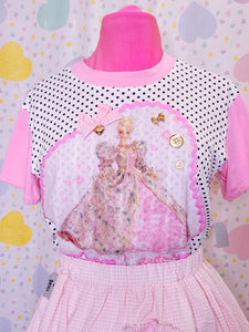 90's doll polka dot boxy tunic top, size M