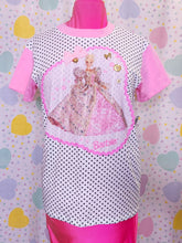 Load image into Gallery viewer, 90&#39;s doll polka dot boxy tunic top, size M