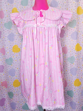 Load image into Gallery viewer, 90&#39;s doll pink stripes and flowers cottagecore nightie dress, size XL